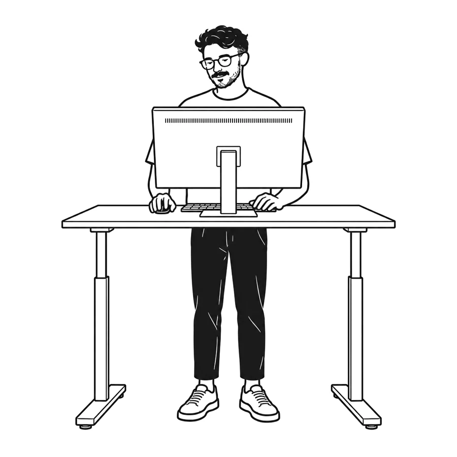 Doron working behind a computer