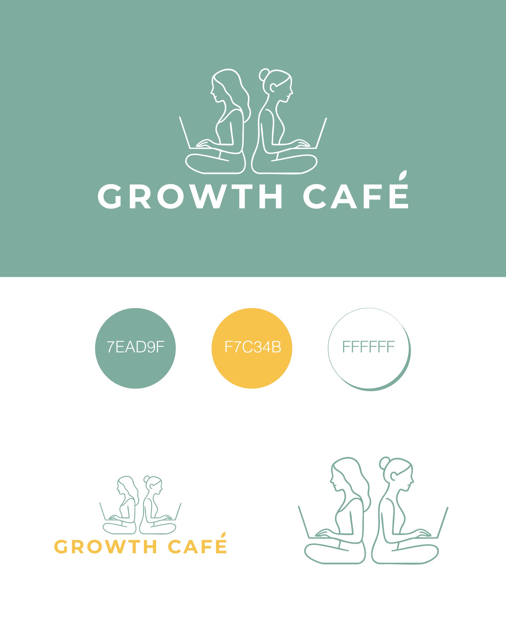 Growth Cafe logo, colour palette and logo versions