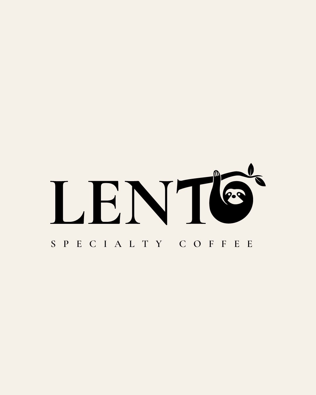 LENTO specialty coffee logo with a sloth inside the O
