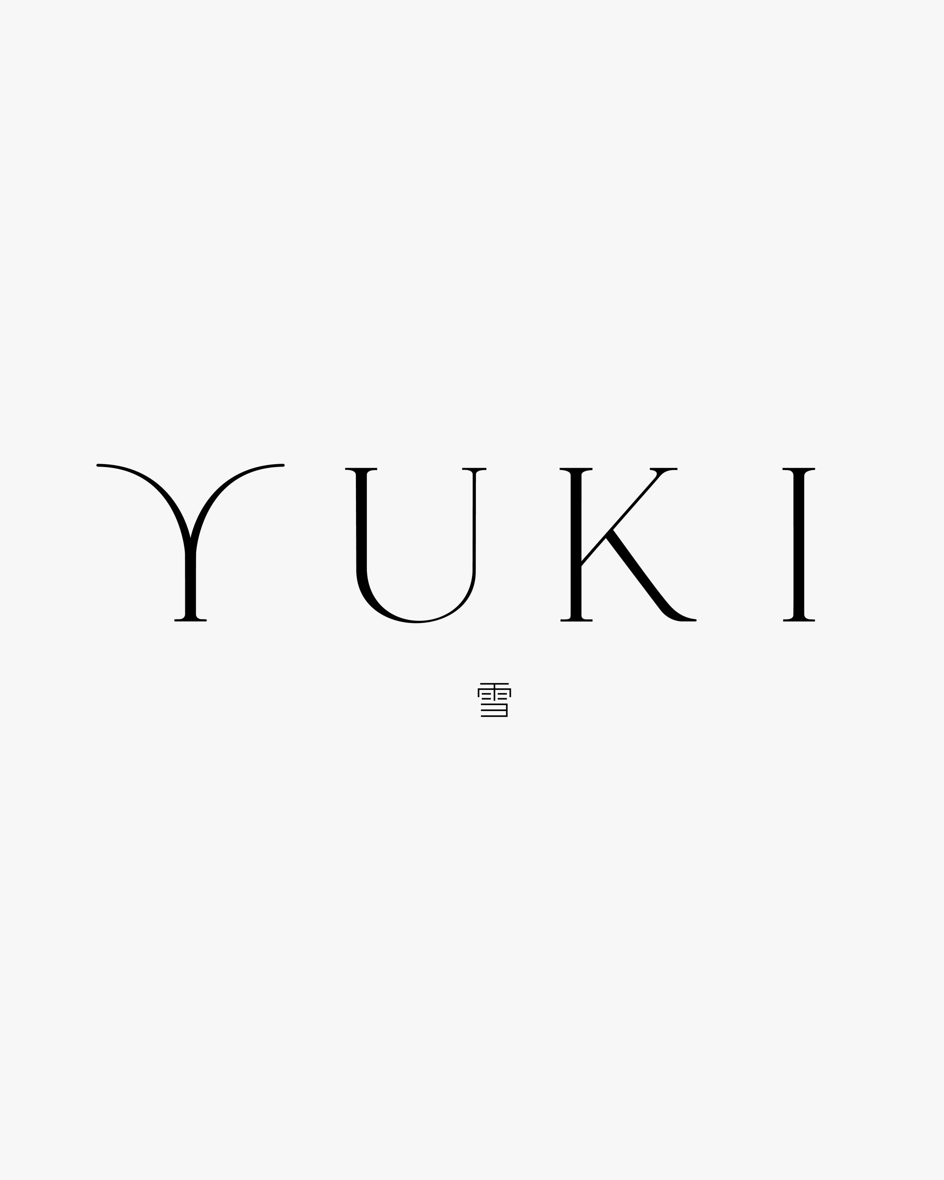 YUKI vegan ice cream logo with a small kanji mark
